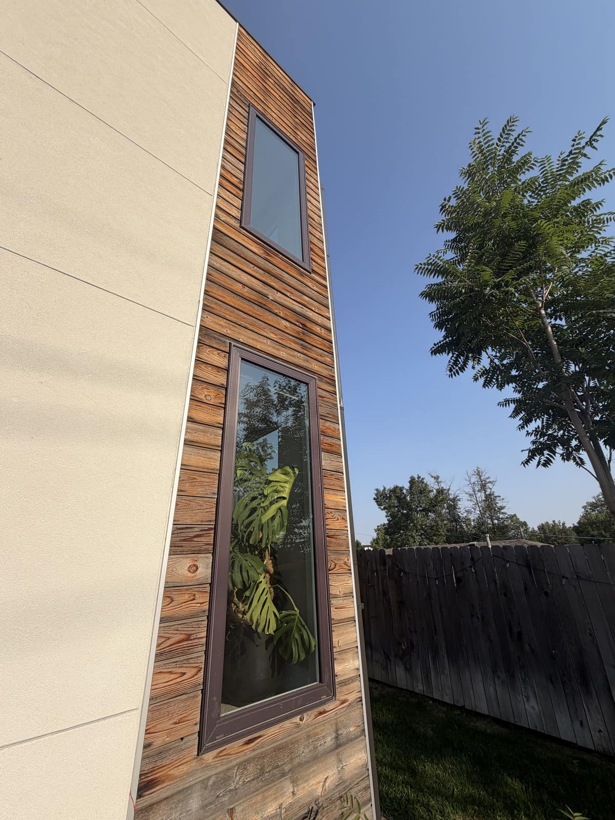 Modern black-framed windows on a contemporary Colorado home